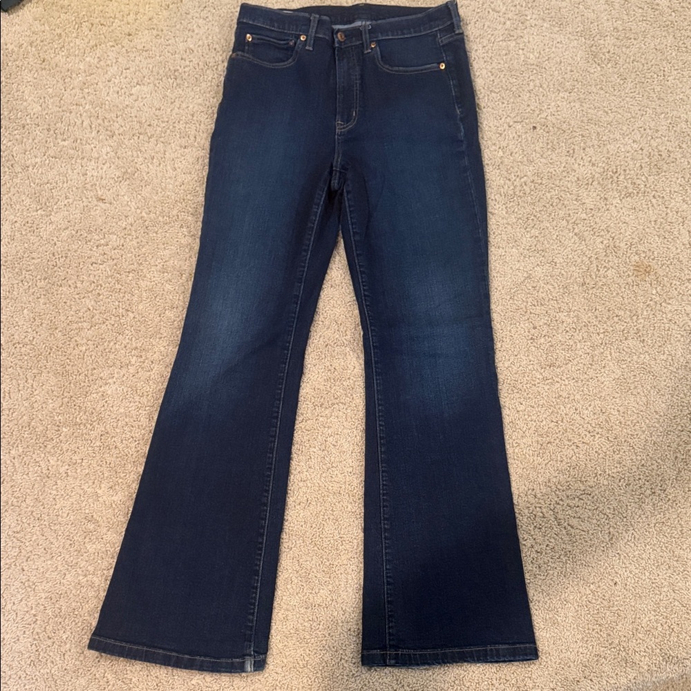 GAP Dark Indigo Flare Jeans - Wide Leg Denim